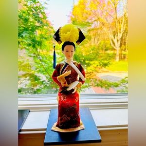 (2)Vintage Asian Chinese Girl Dolls- Hand Painted Ceramic Porcelain Head!